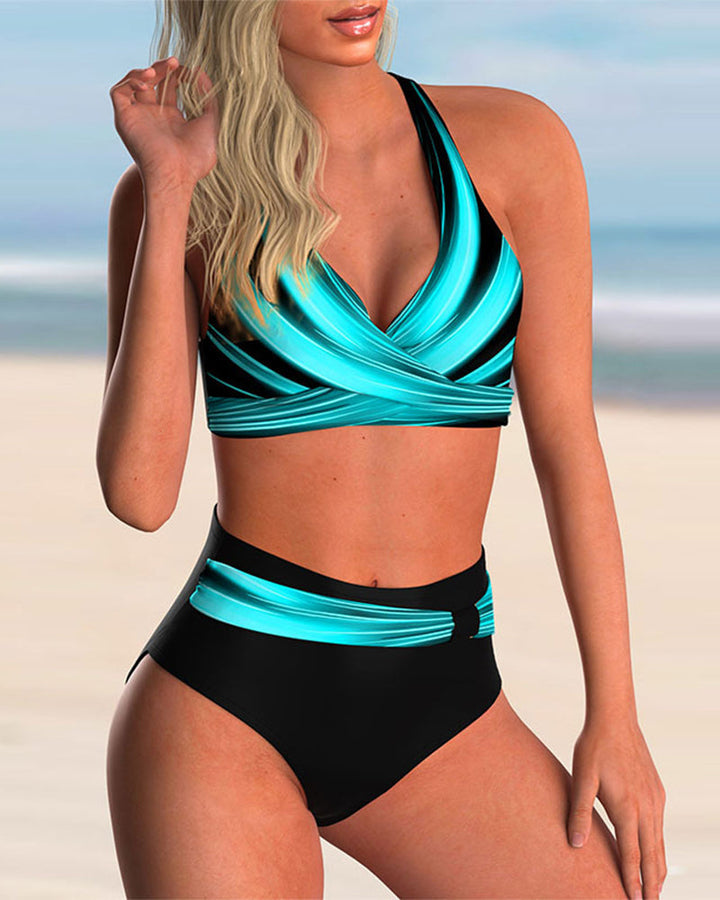 Liliana - Bikiniset met gekruiste halslijn en print