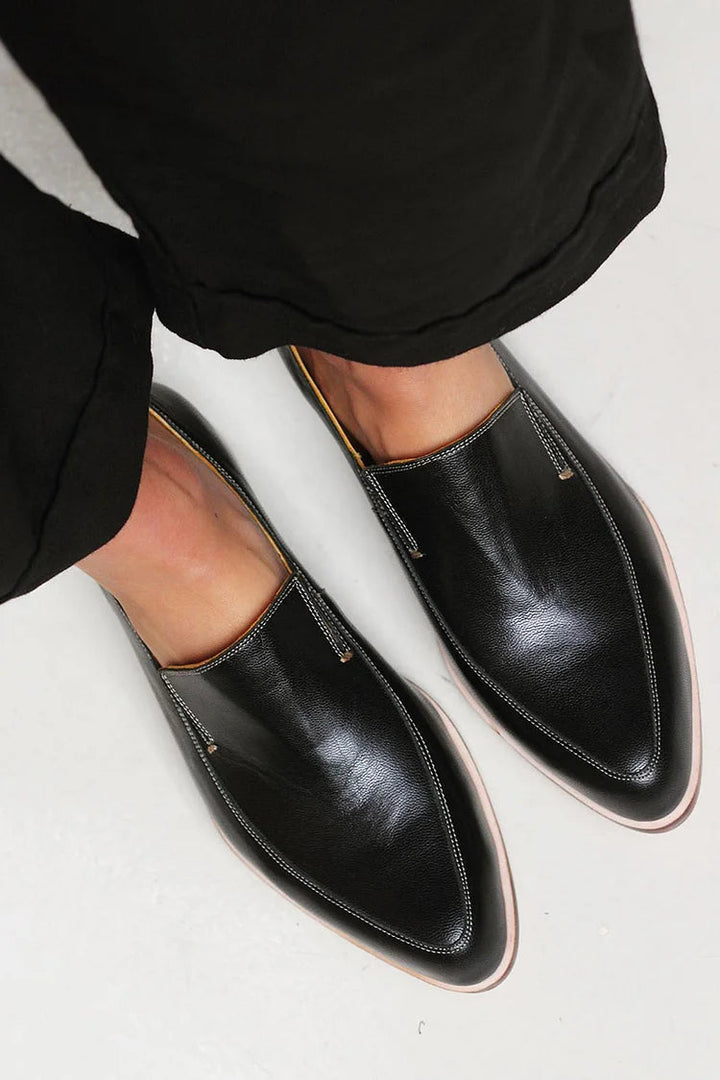 Nienke™ | Zwarte patchwork mocassins