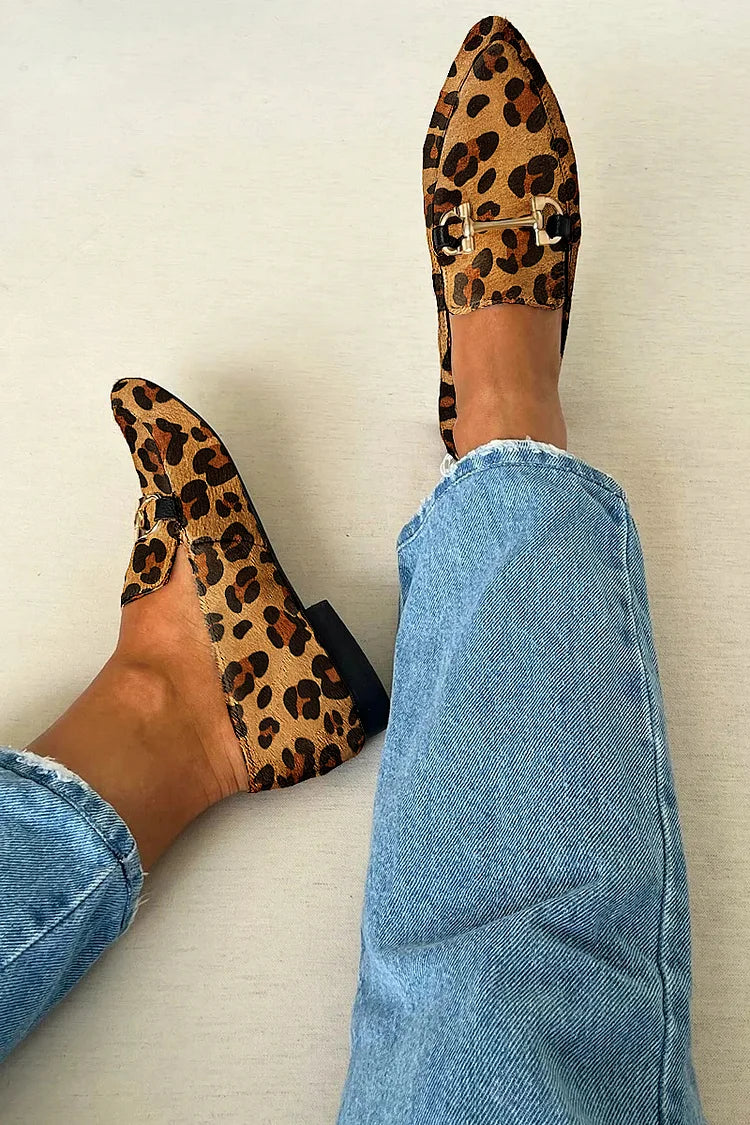Gia - Elegante mocassins met luipaardprint