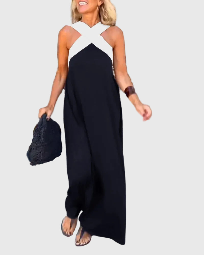 Elena | Elegante soepelvallende maxi-jurk