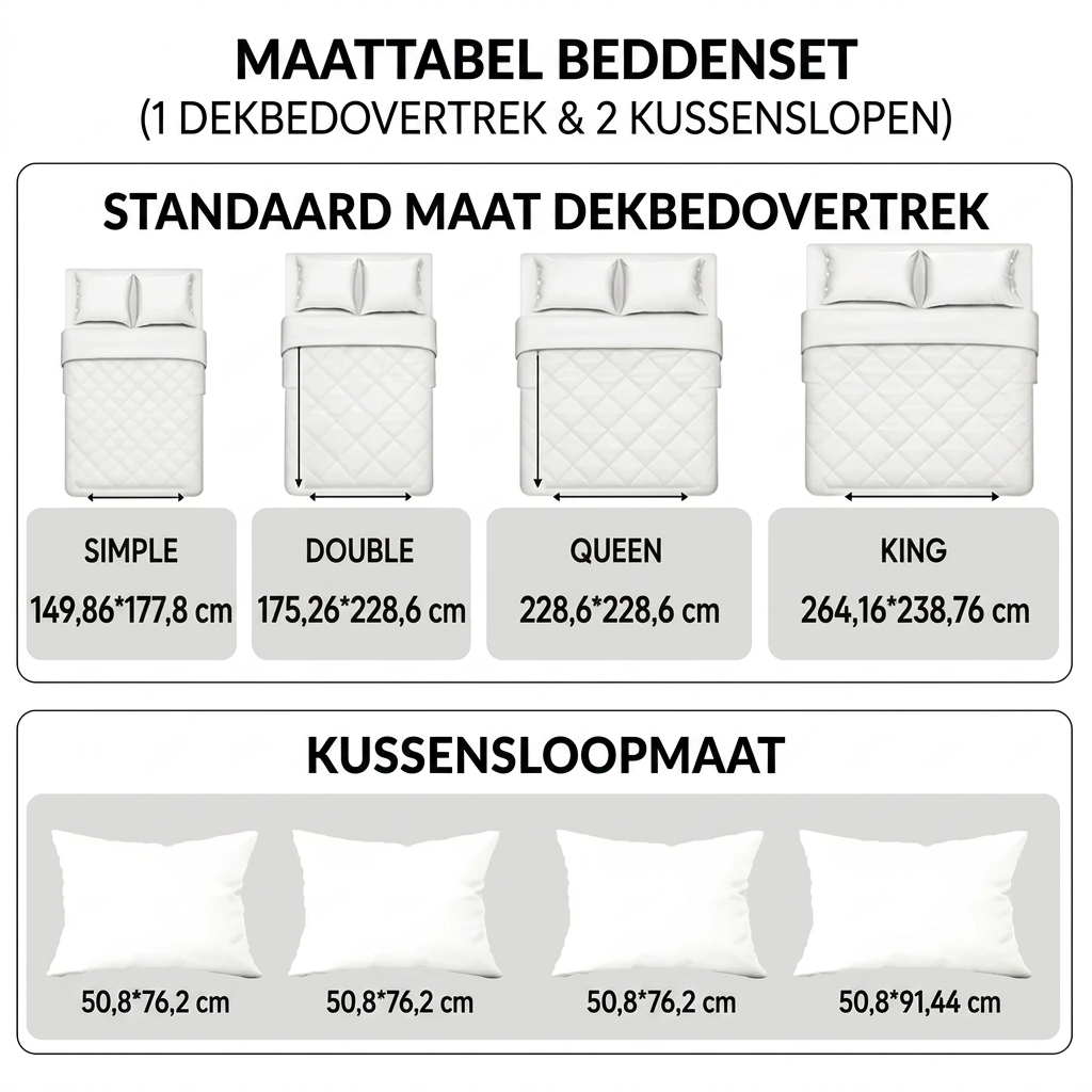 3-delige gestikte dekbedovertrekset - Ocean Waves