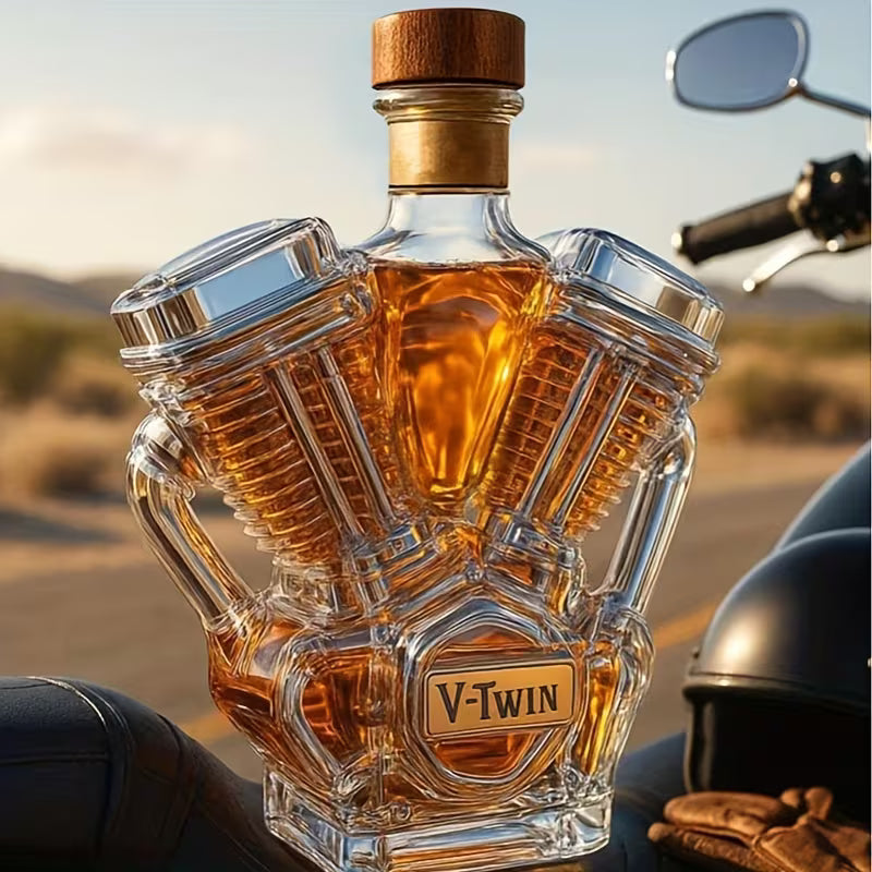 V Twin Motor Whisky Fles