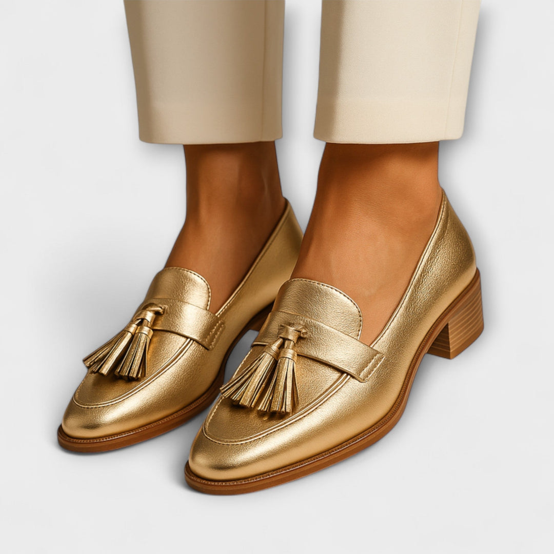 Celeste™ | Goudkleurige mocassins