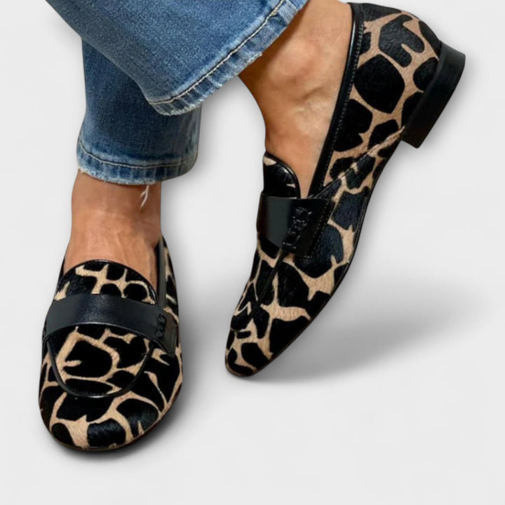 Leonie™ | Mocassins met luipaardprint