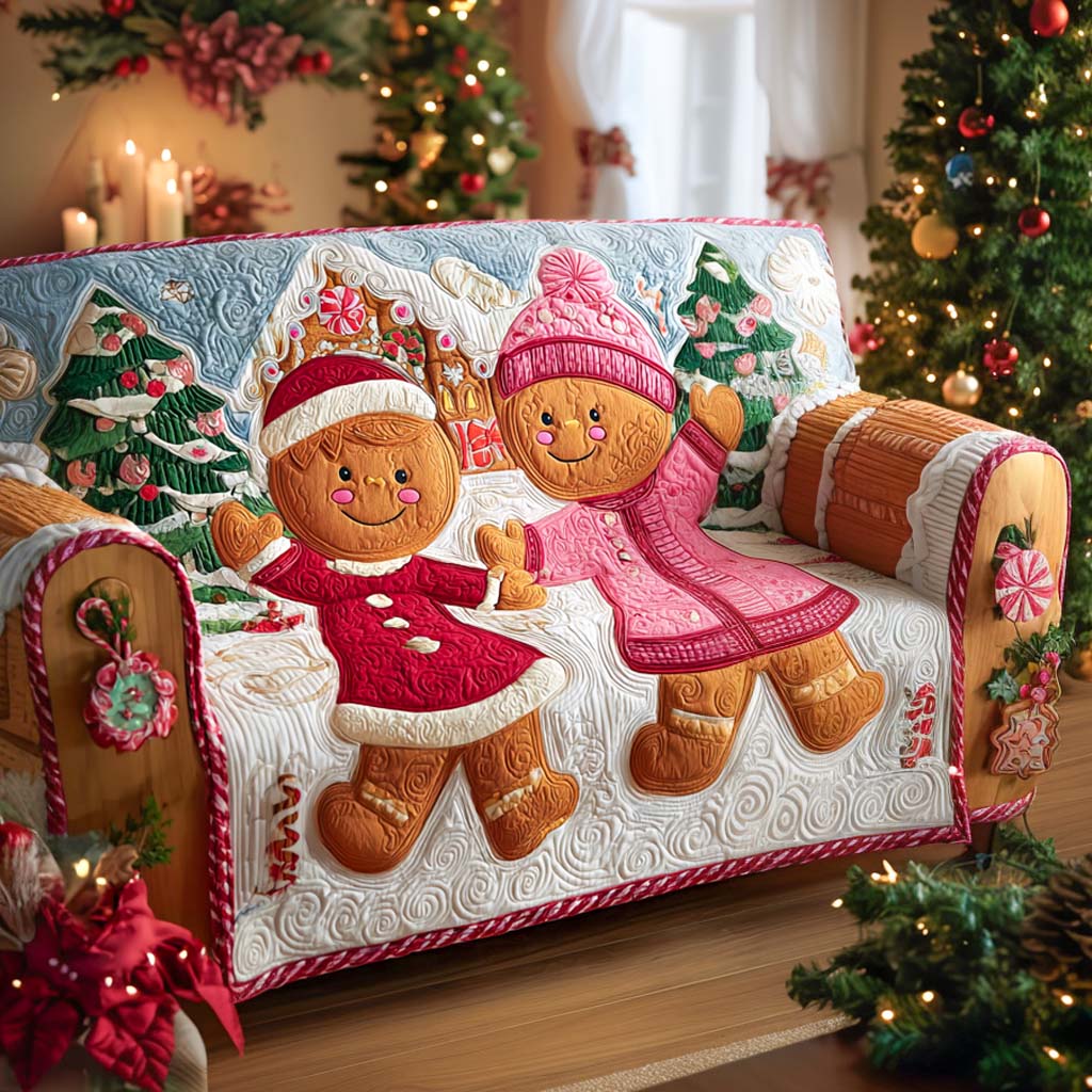 Astrid - Gewatteerde bankhoes Motief Kerst