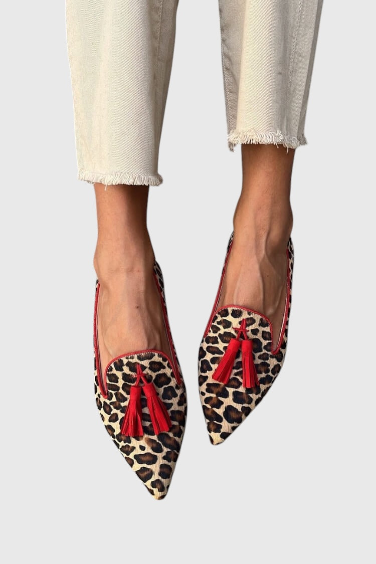 Nela™ | Mocassins met luipaardprint
