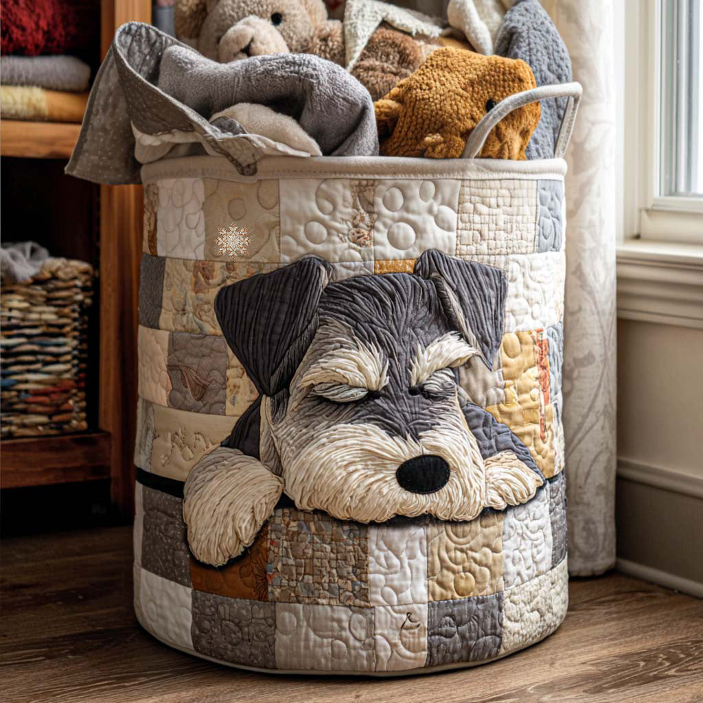 Gestoffe Wasmand - Slapende Schnauzer