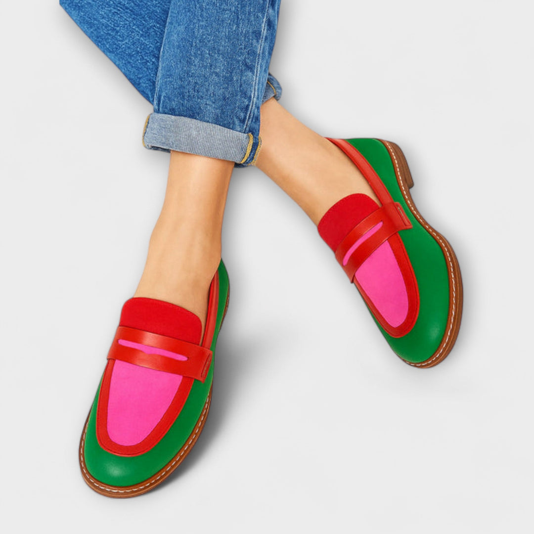 Nyla™ | Casual mocassins met contrastdetails