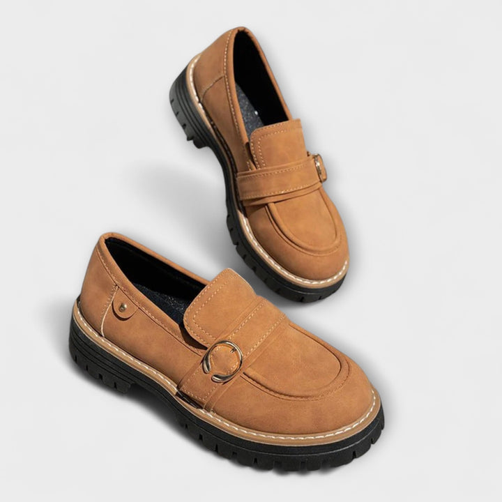 Lora™ | Casual mocassins met ronde neus