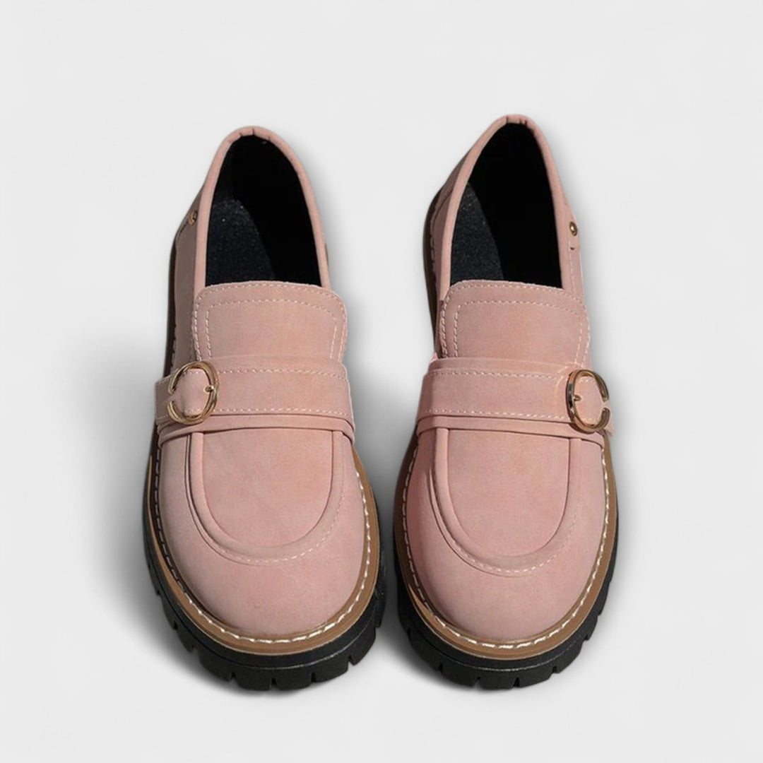 Lora™ | Casual mocassins met ronde neus