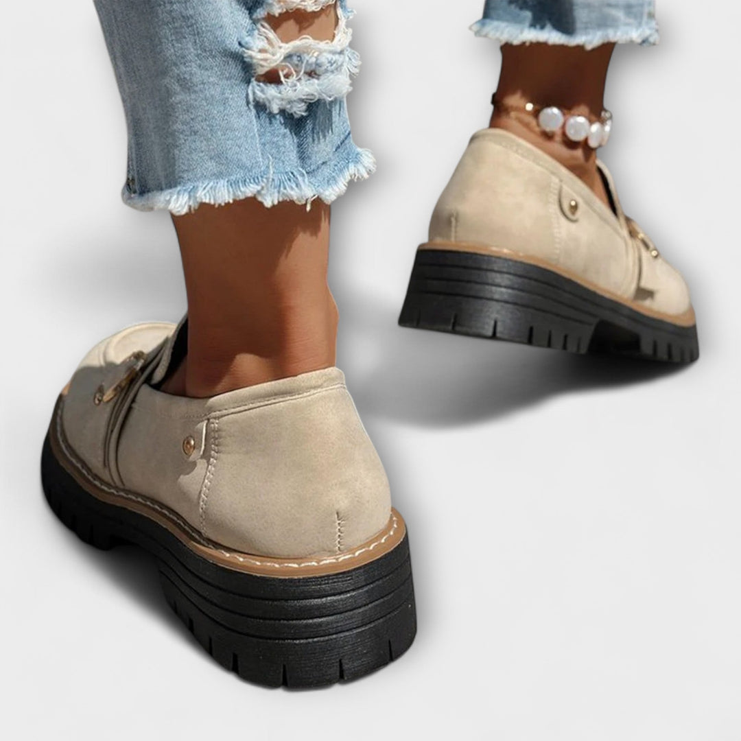 Lora™ | Casual mocassins met ronde neus